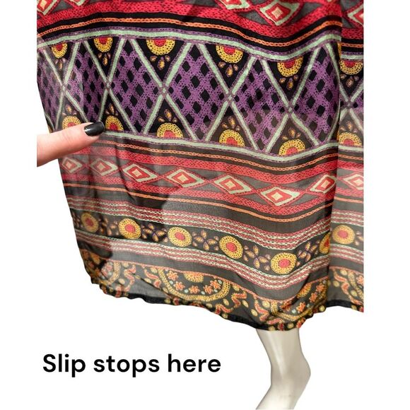 4 LOVE And LIBERTY Johnny Was Silk Mandala Dress Tassel Ties OVERSIZED S or M - Picture 15 of 16